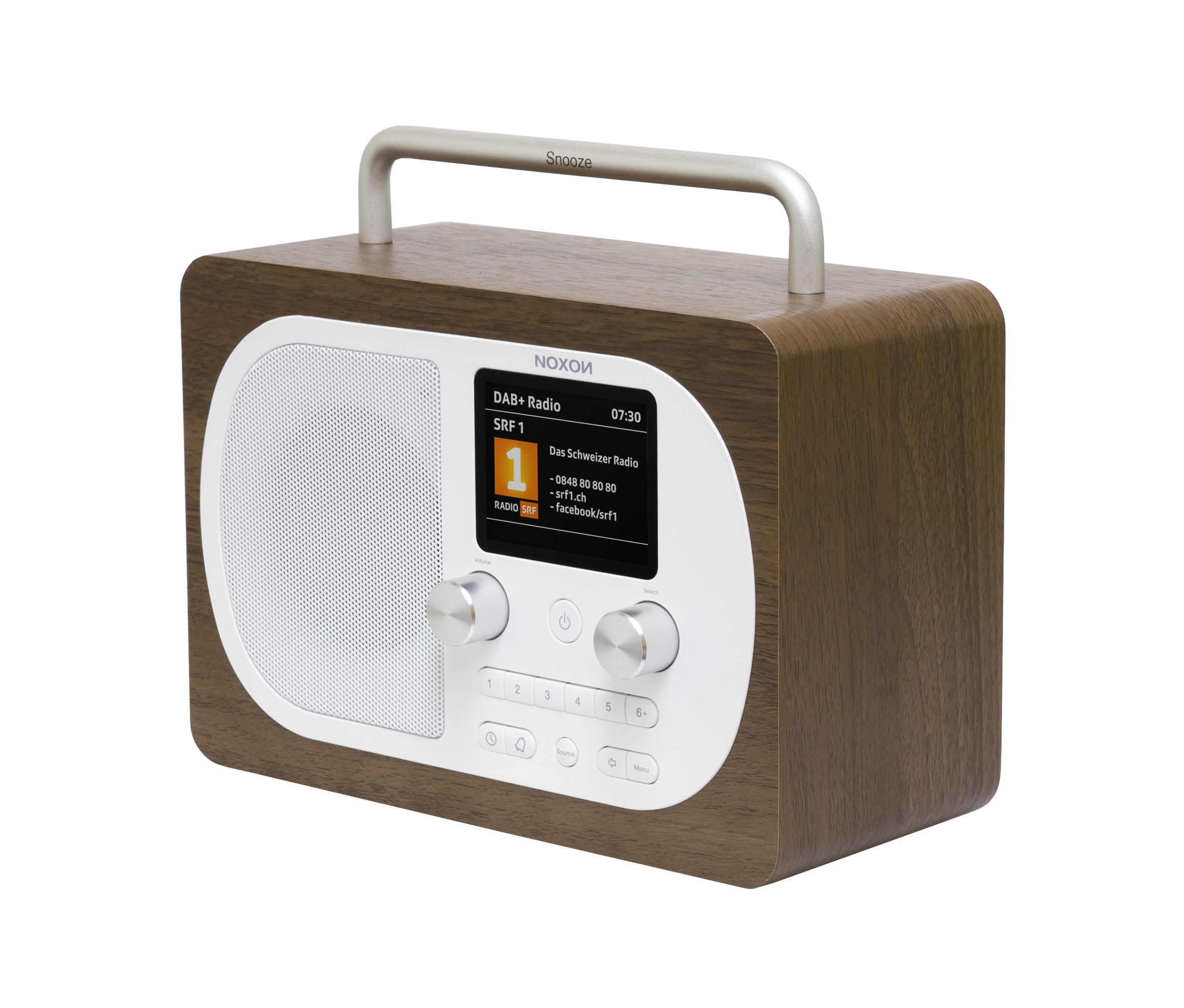 Noxon Eiger Walnuss, DAB+ und UKW-Radio, BT, Akku