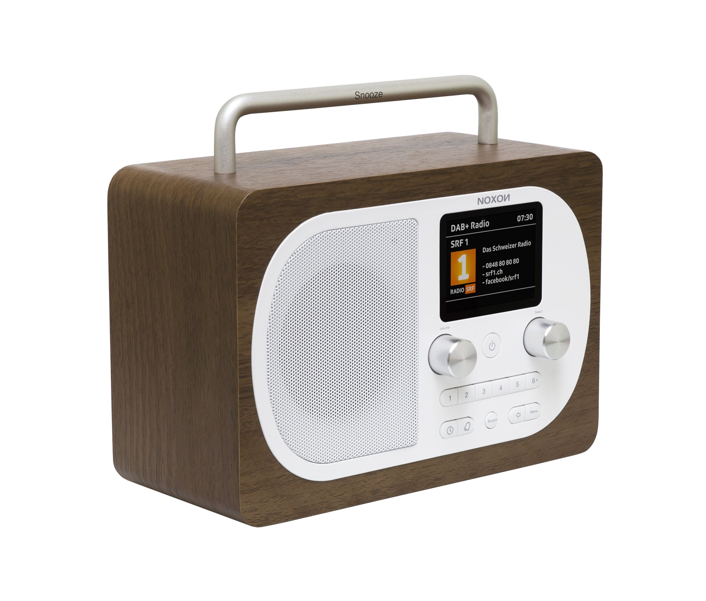 Noxon Eiger Walnuss, DAB+ und UKW-Radio, BT, Akku