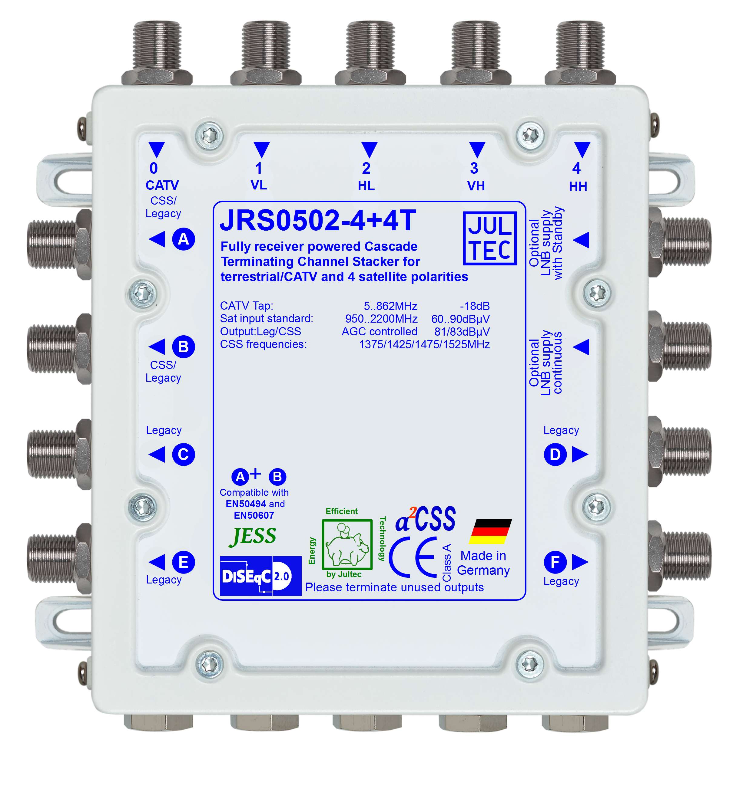 Jultec JRS0502-4+4T Einkabelumsetzer 5/2x4