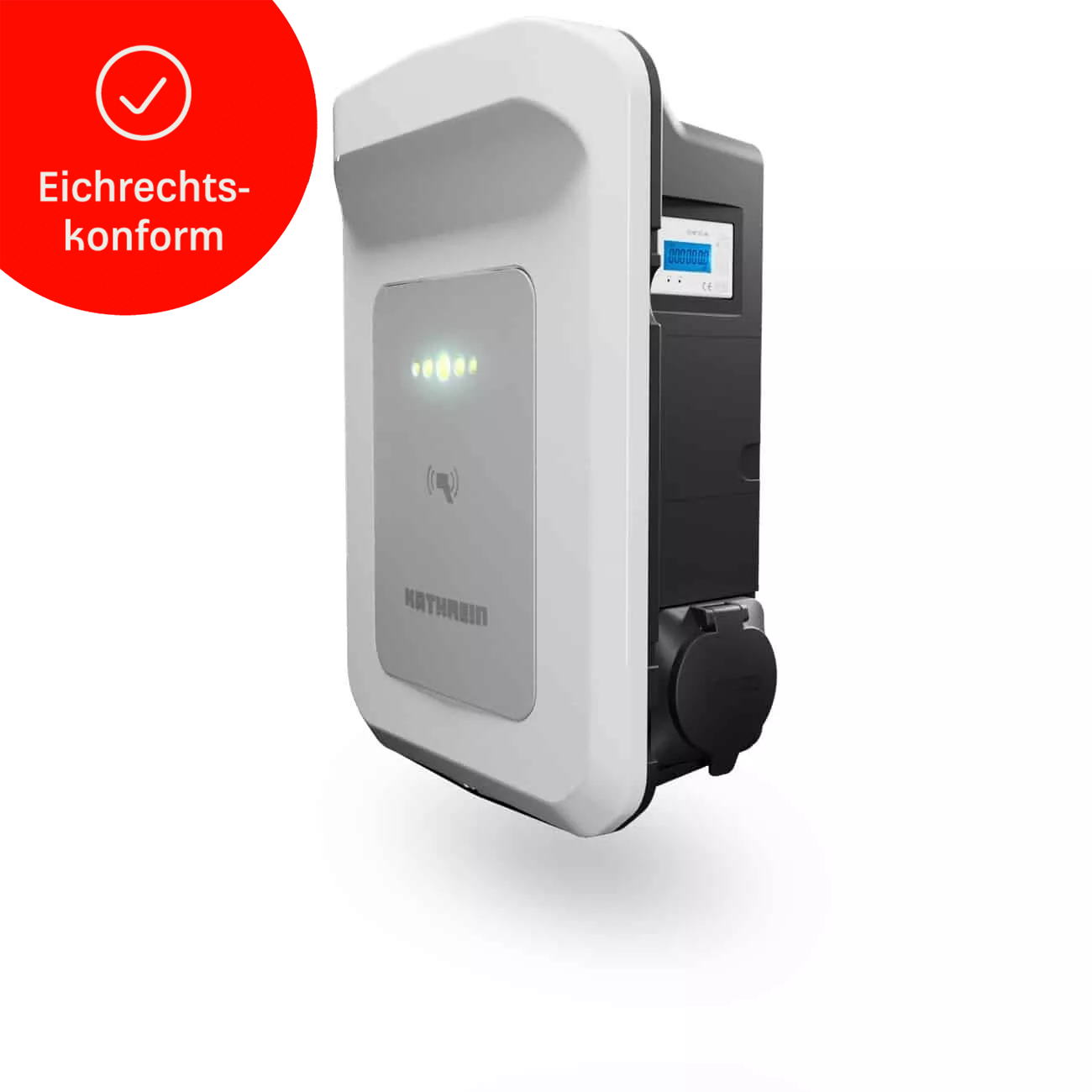Kathrein Wallbox AC60E-22-P-W, Dose, Last, mit Ladedose, Eichrechtskonform, 22kW, Weiß