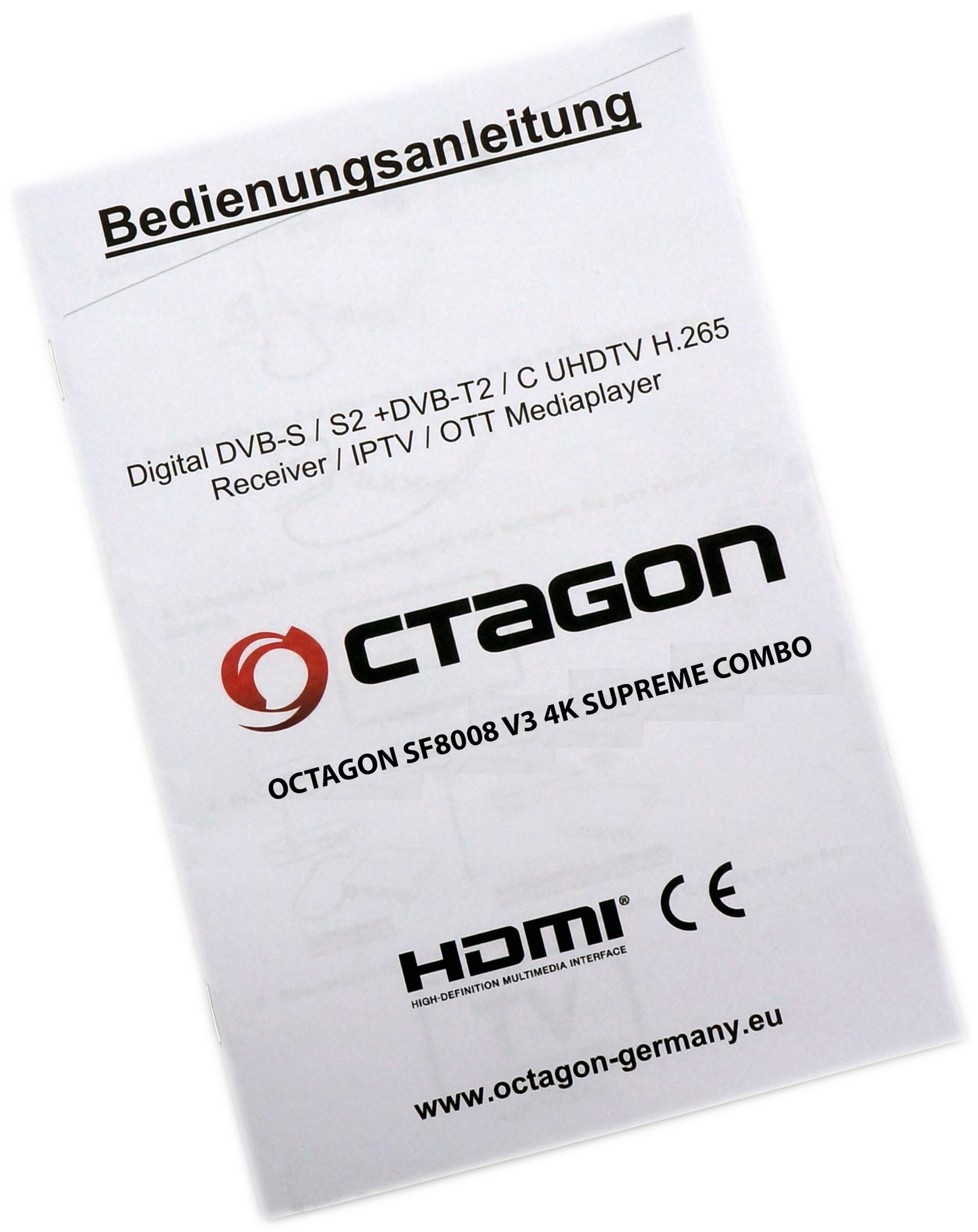 OCTAGON SF8008 V3 SUPREME COMBO 4K UHD E2 DVB-S2X & DVB-C/T2 (DUAL OS)