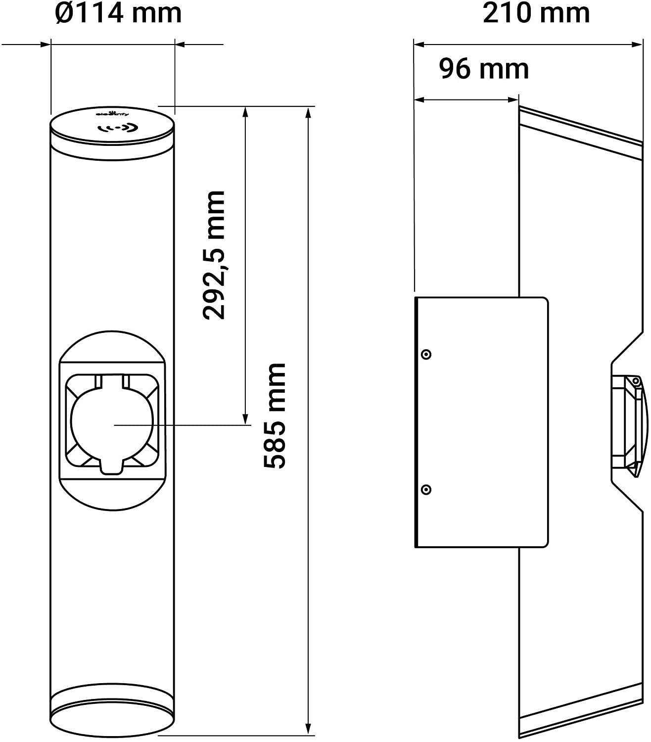 Hesotec Electrify eBox sr10, BASE, 22 kW (Schwarz) Wallbox/Walladapter/Ladesystem, Typ 2  (10071-27)
