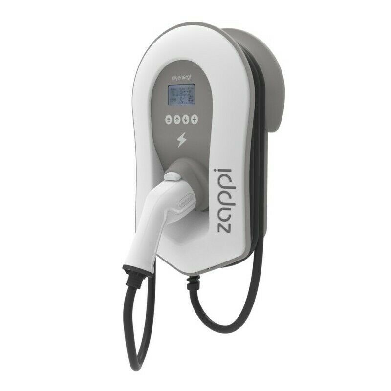 myenergi zappi Wallbox + integriertem myenergi Hub (2H22TW-T), 22KW, 6,50 Meter Ladekabel, weiß