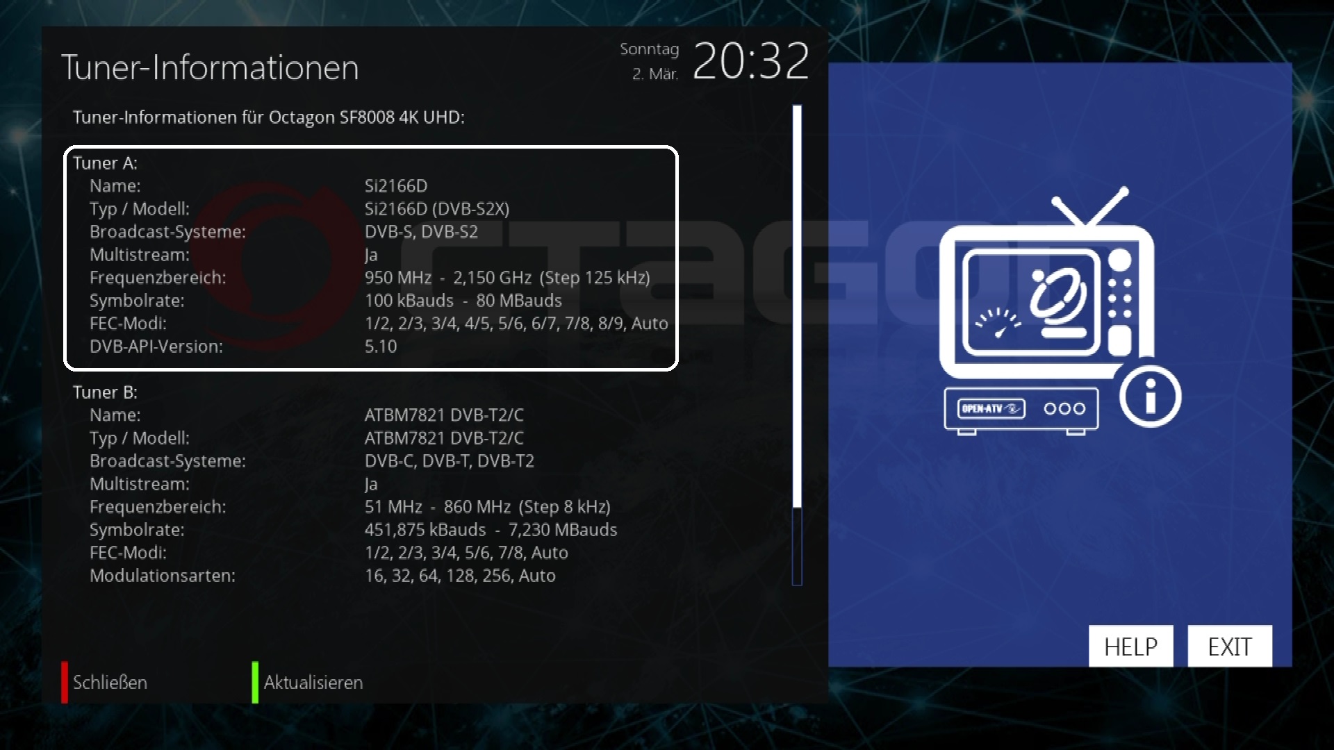 OCTAGON SF8008 V3 SUPREME COMBO 4K UHD E2 DVB-S2X & DVB-C/T2 (DUAL OS)