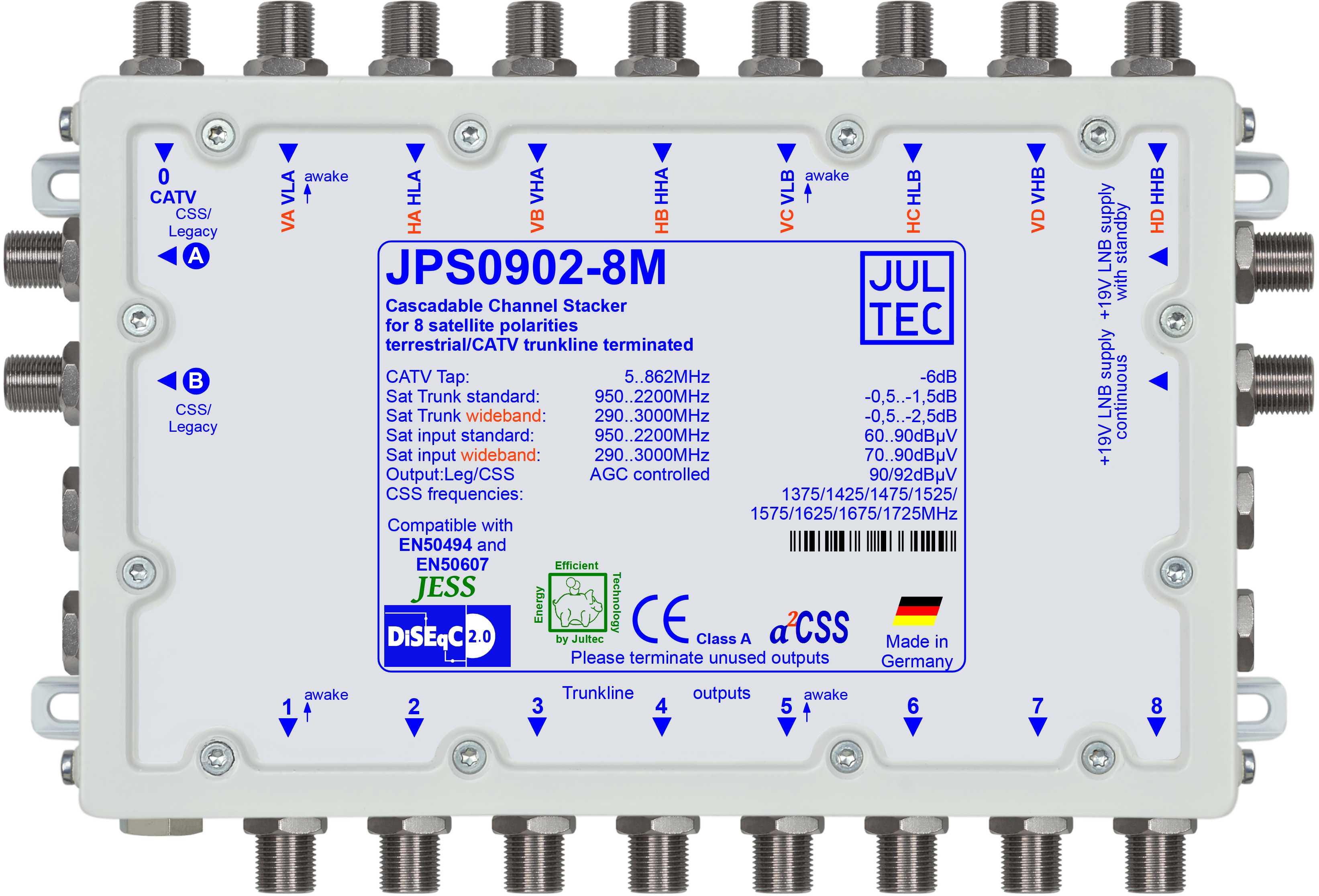Jultec JPS0902-8M Einkabelumsetzer 9/2x8