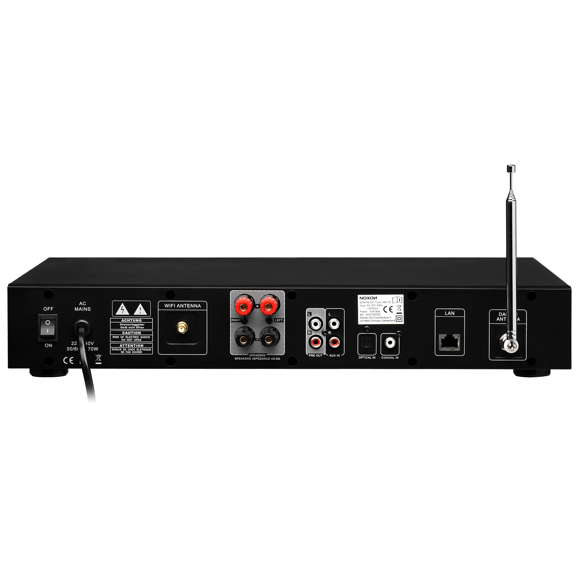 Noxon Hifi A580 CD Tuner mit CD Player, DAB+/UKW & Internet-Radio mit Spotify Connect & Deezer, Bluetooth, USB