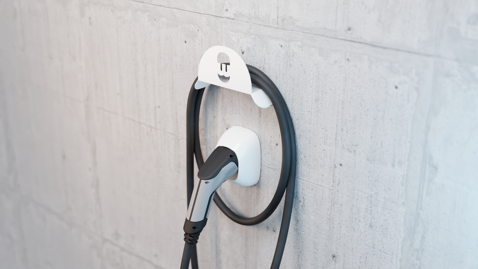 Wallbox Kabel Halterung weiß